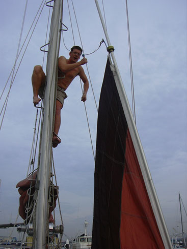 In de mast