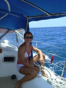 Natascha in de Cockpit