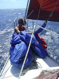 Stefan onder spinnaker
